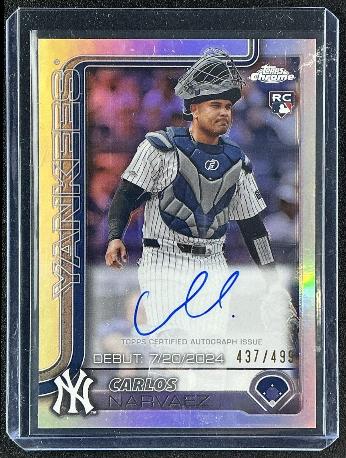 2025 Topps Chrome Update Carlos Narvaez Rookie Debut Auto Refractor /499 RC