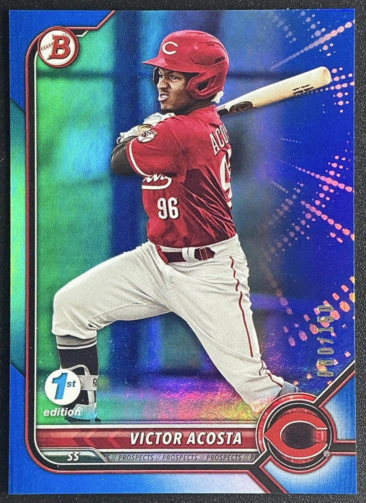 VICTOR ACOSTA 2022 BOWMAN DRAFT 1ST EDITION #BD-70 BLUE 80/150 REDS