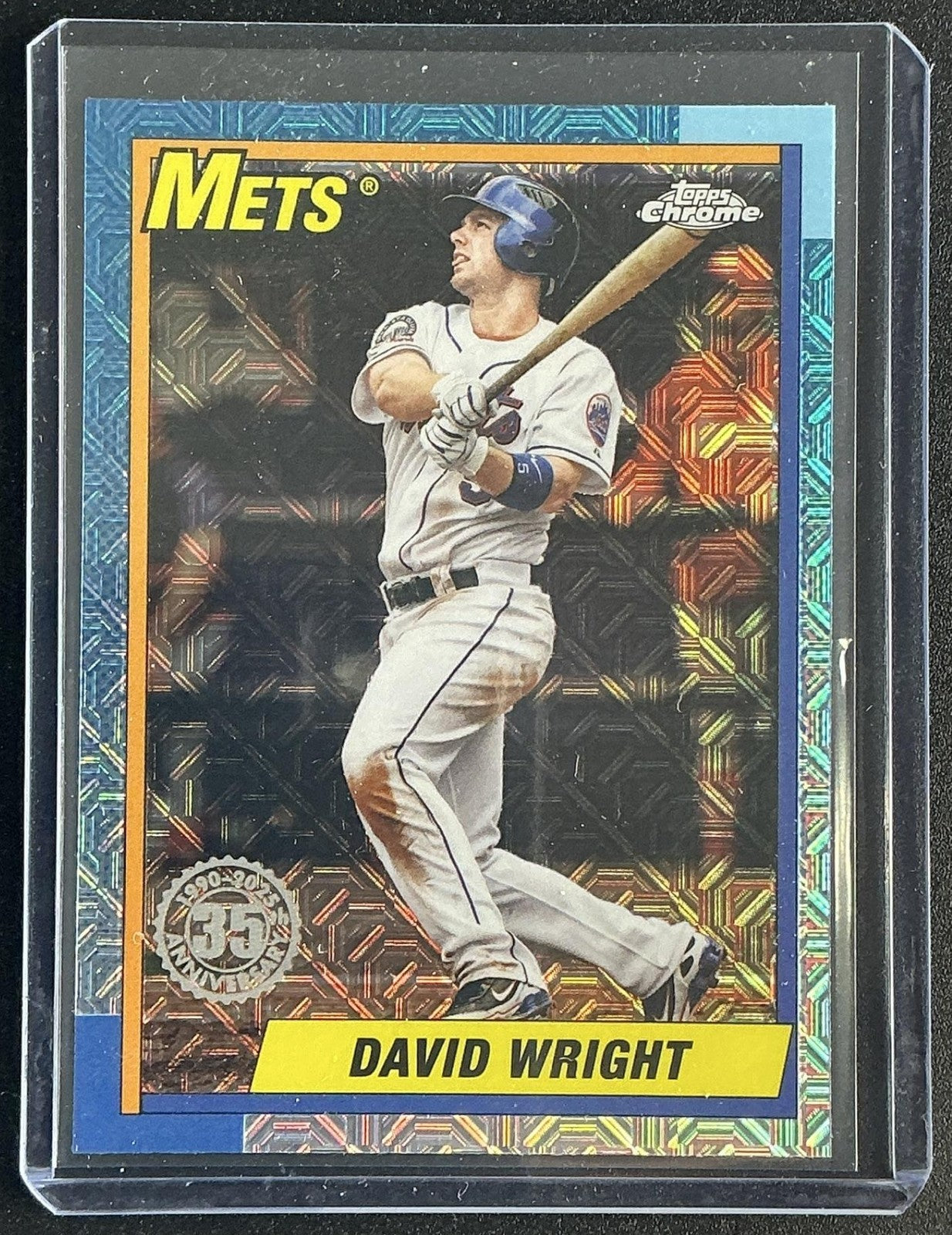 2025 Topps Update David Wright #U90C-90 Silver Pack 1990 Chrome Mojo Refractor
