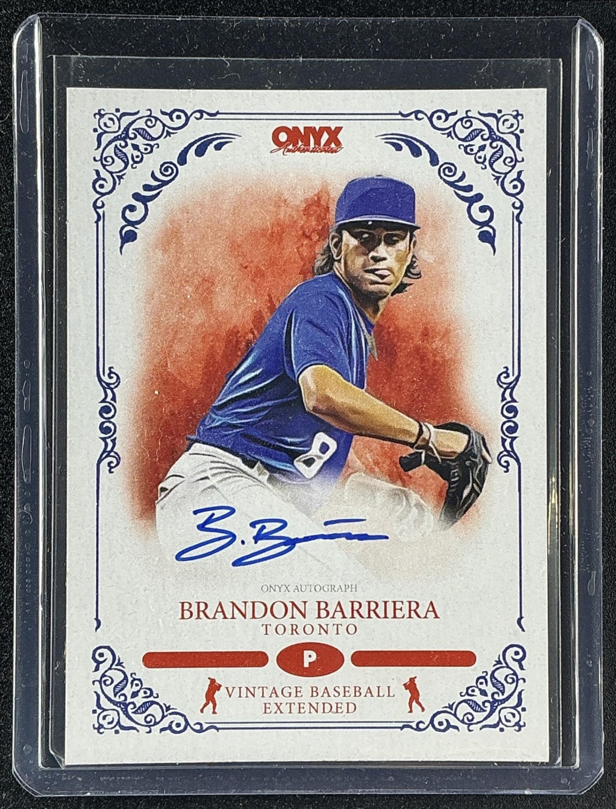BRANDON BARRIERA 2022 ONYX VINTAGE EXTENDED #VABB BLUE SIGNATURES AUTO JAYS