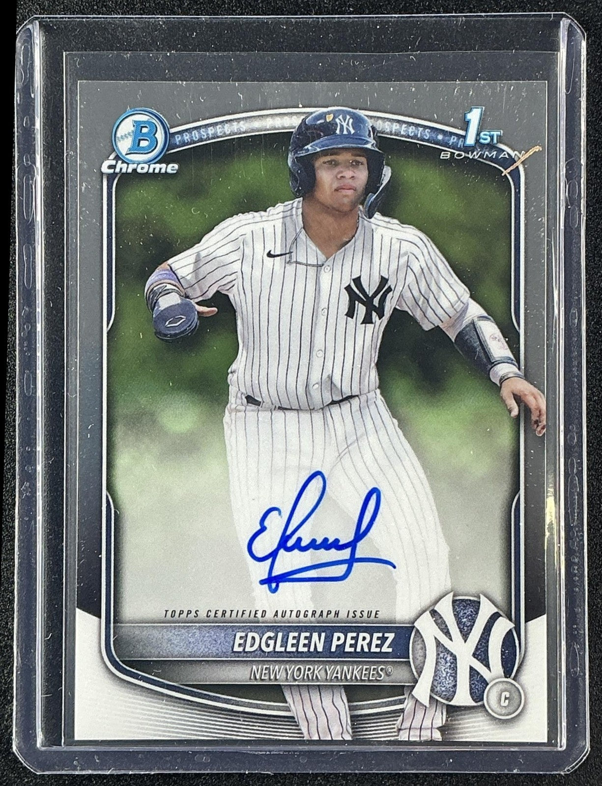 EDGLEEN PEREZ 2025 BOWMAN #CPA-EPZ CHROME AUTO 1ST PROSPECT YANKEES