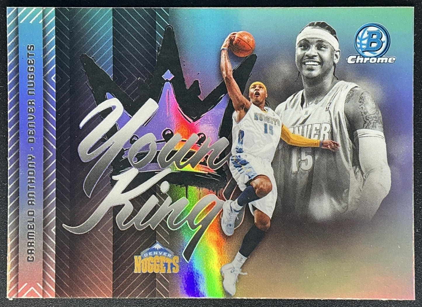 CARMELO ANTHONY 2025-26 BOWMAN #YK-22 CHROME YOUNG KINGS REFRACTOR NUGGETS
