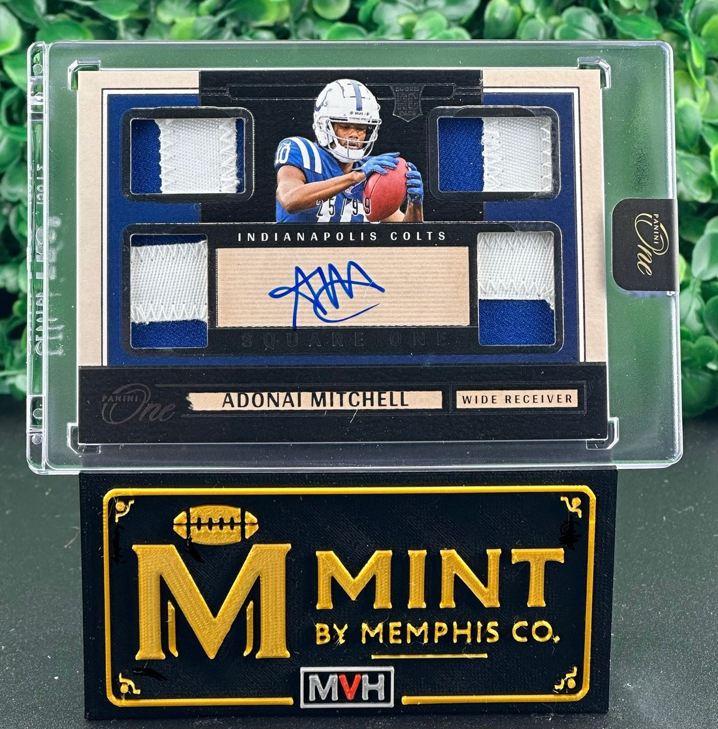 ADONAI MITCHELL 2024 PANINI ONE SQUARE ONE QUAD ROOKIE PATCH AUTO /99 RPA COLTS