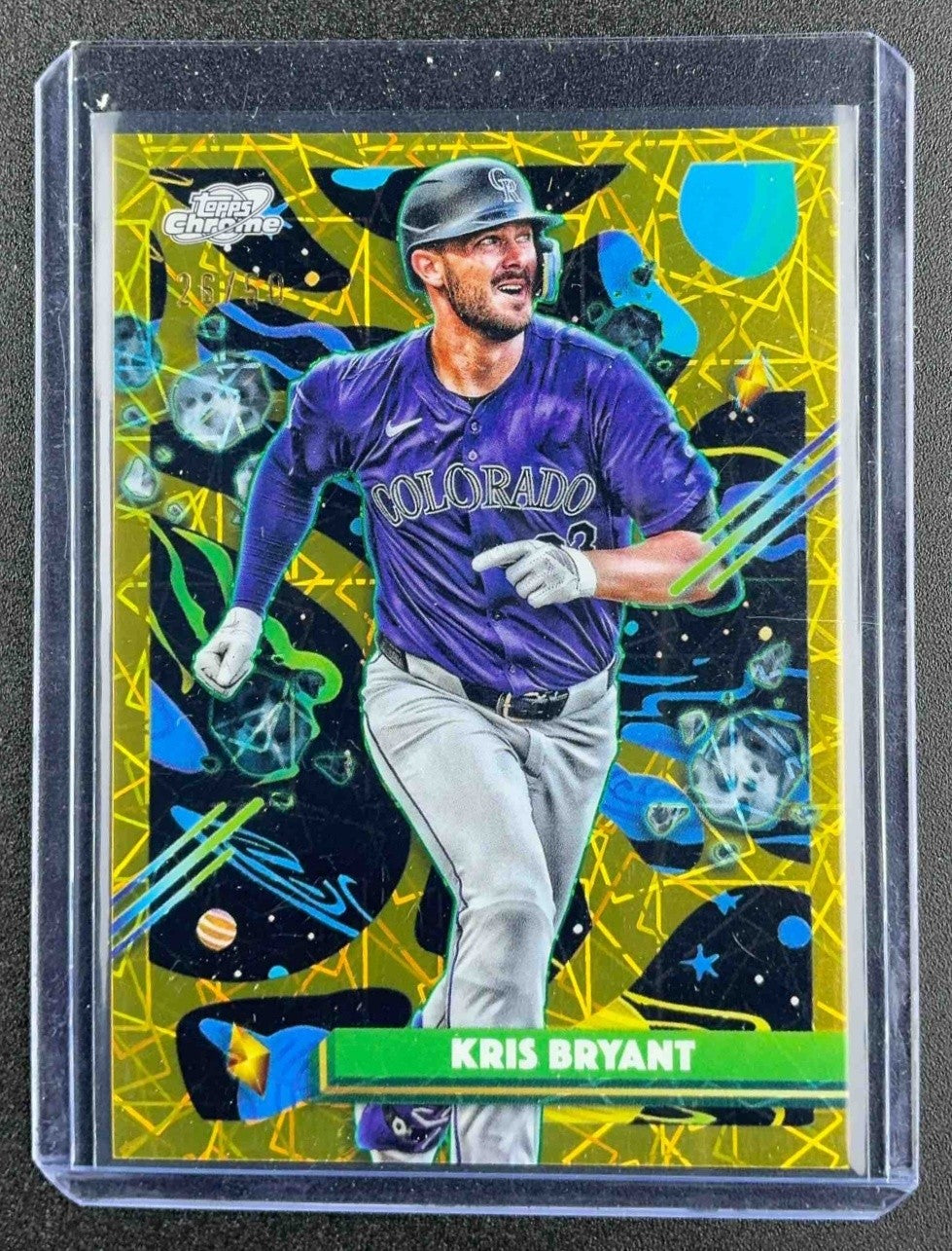 2025 Topps Cosmic Chrome Kris Bryant #61 Gold Interstellar Refractor /50