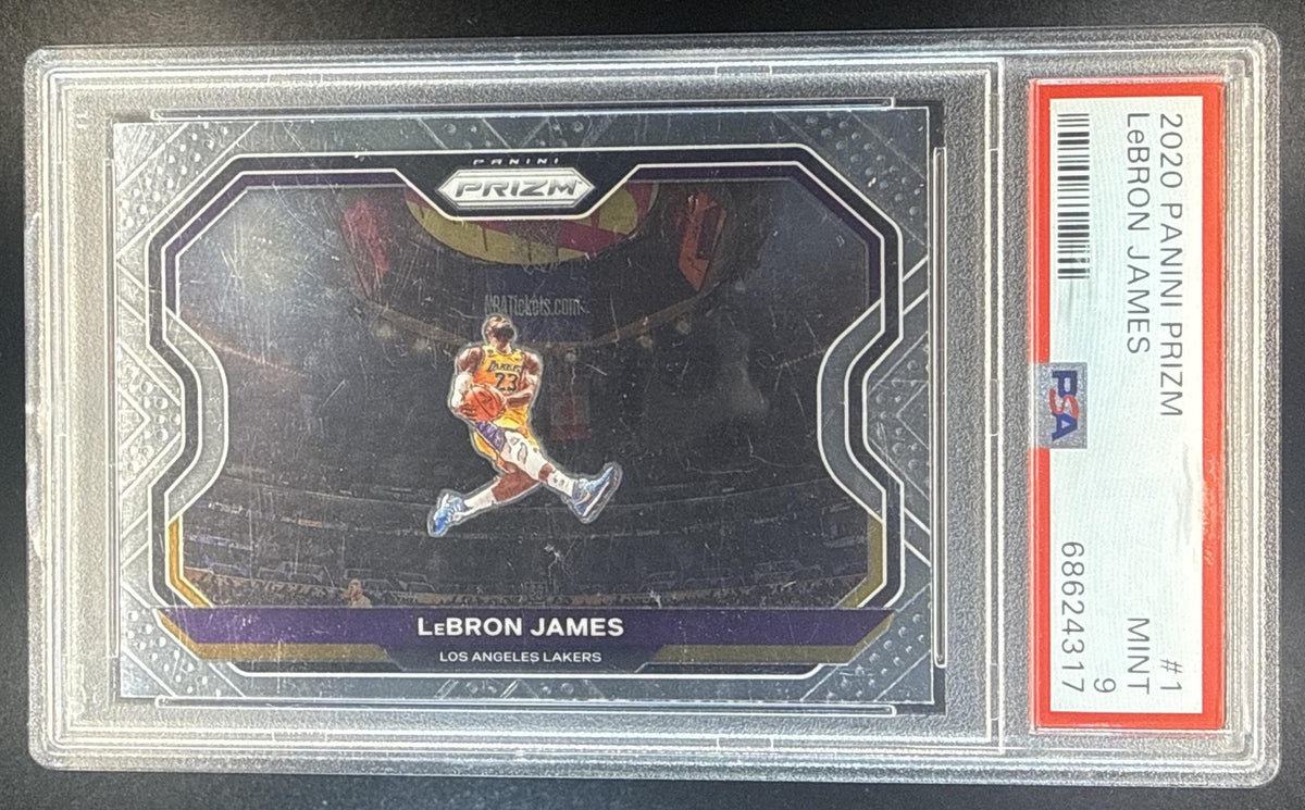 LEBRON JAMES 2020-21 PANINI PRIZM #1 LAKERS PSA 9