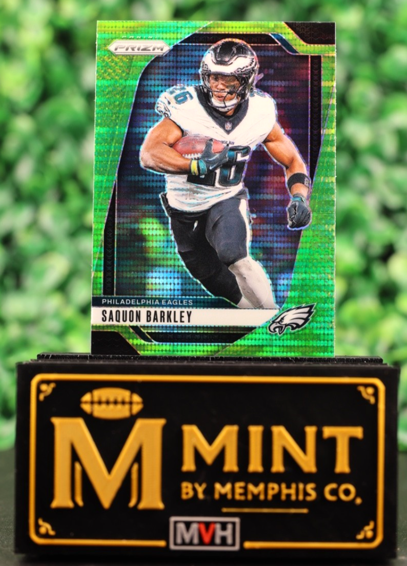 Saquon Barkley 2024 Panini Prizm #232 Neon Green Pulsar Prizm Eagles