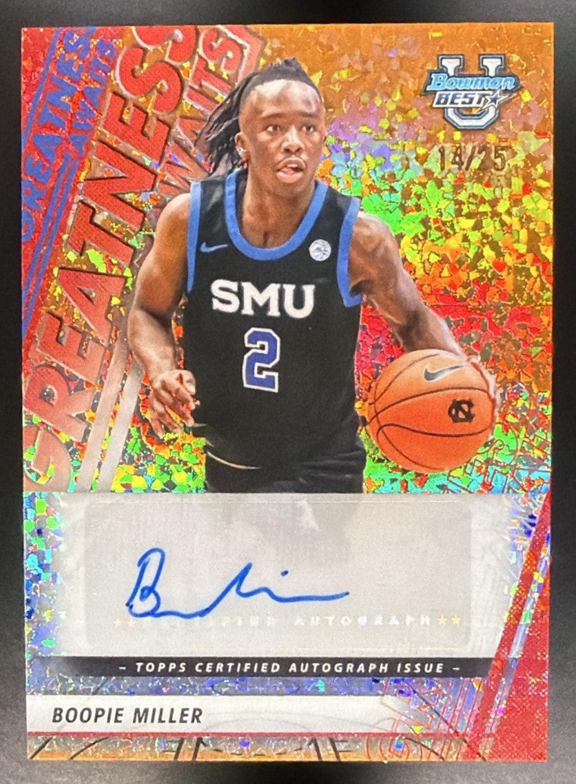 2025 Bowman Best University Boopie Miller Auto Orange Mini-Diamond /25
