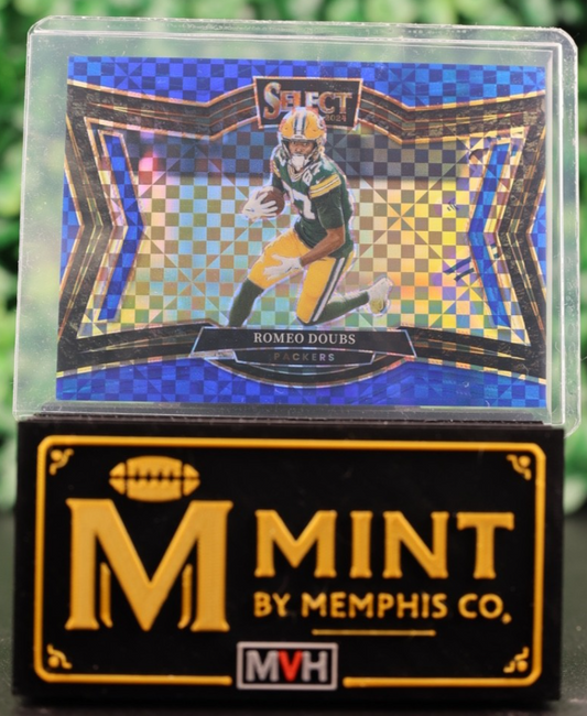 ROMEO DOUBS 2024 Panini Select #490 Field Level Blue Checkerboard /75 Packers SP