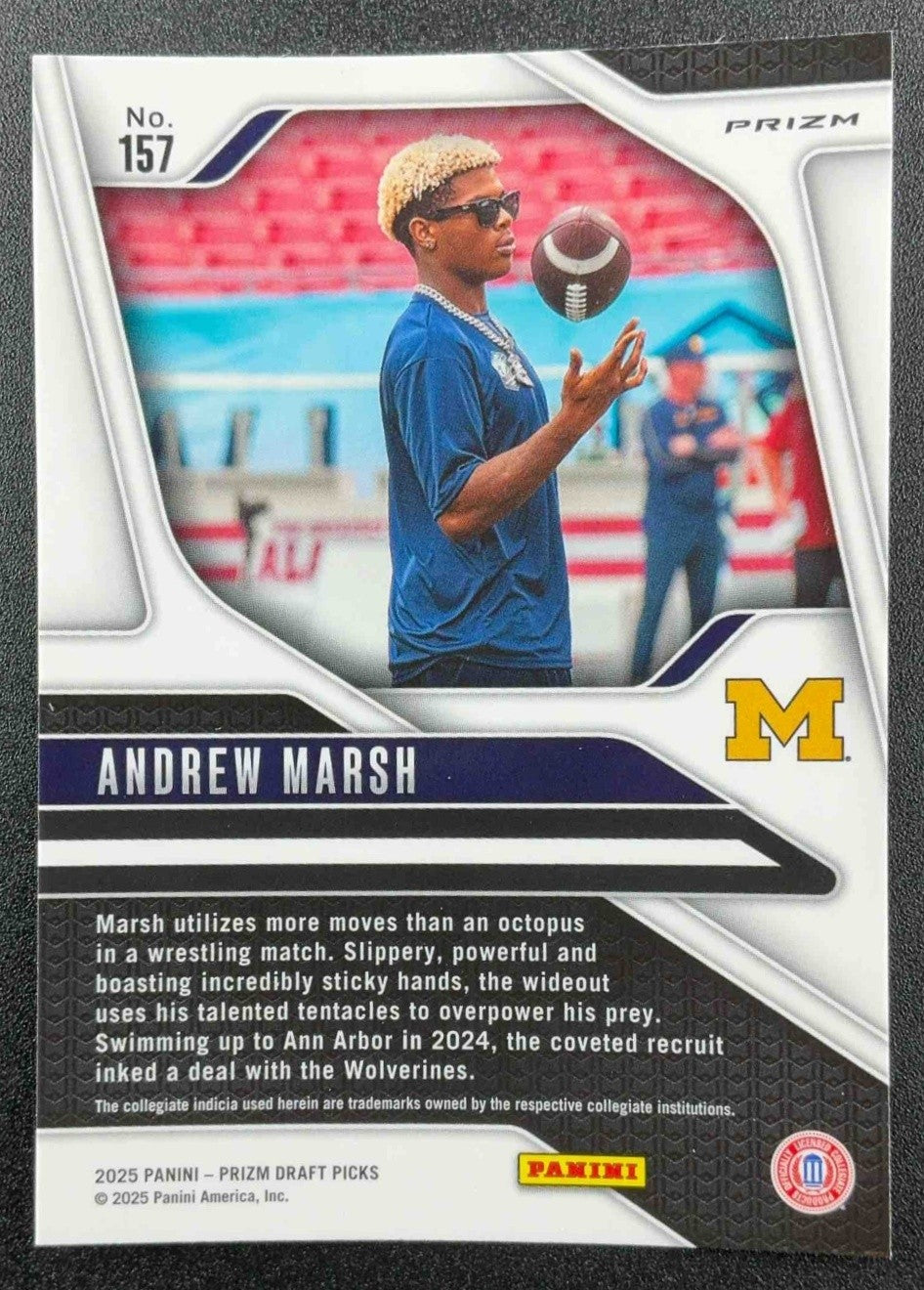 2025 Panini Prizm Draft Picks Andrew Marsh #157 Red Ice Rated Prospect