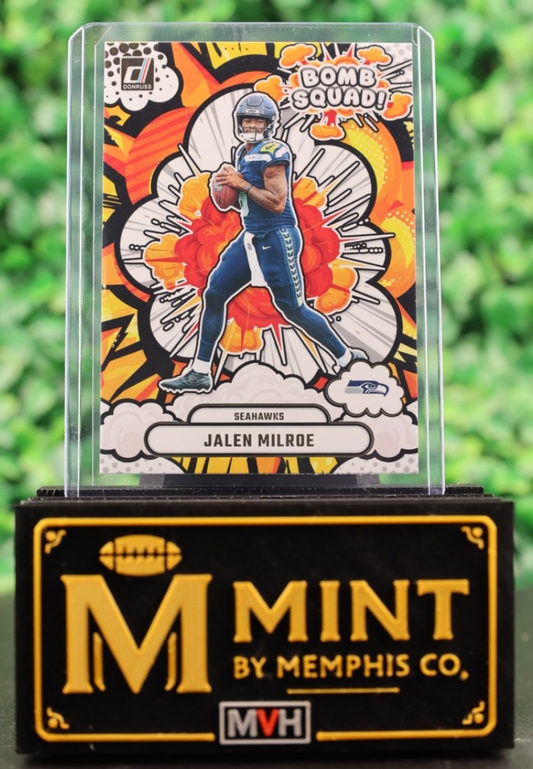 JALEN MILROE 2025 PANINI DONRUSS BOMB SQUAD RC SEATTLE SEAHAWKS