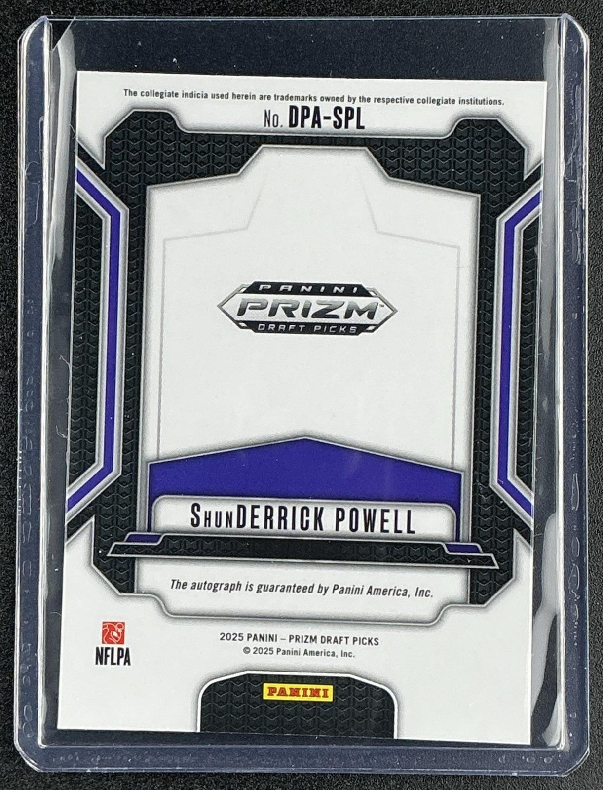 SHUNDERRICK POWELL 2025 PANINI PRIZM DRAFT PICKS #DPA-SPL AUTO