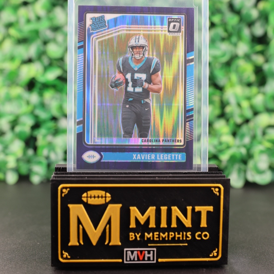 XAVIER LEGETTE 2024 DONRUSS OPTIC PURPLE SHOCK RATED ROOKIE PANTHERS