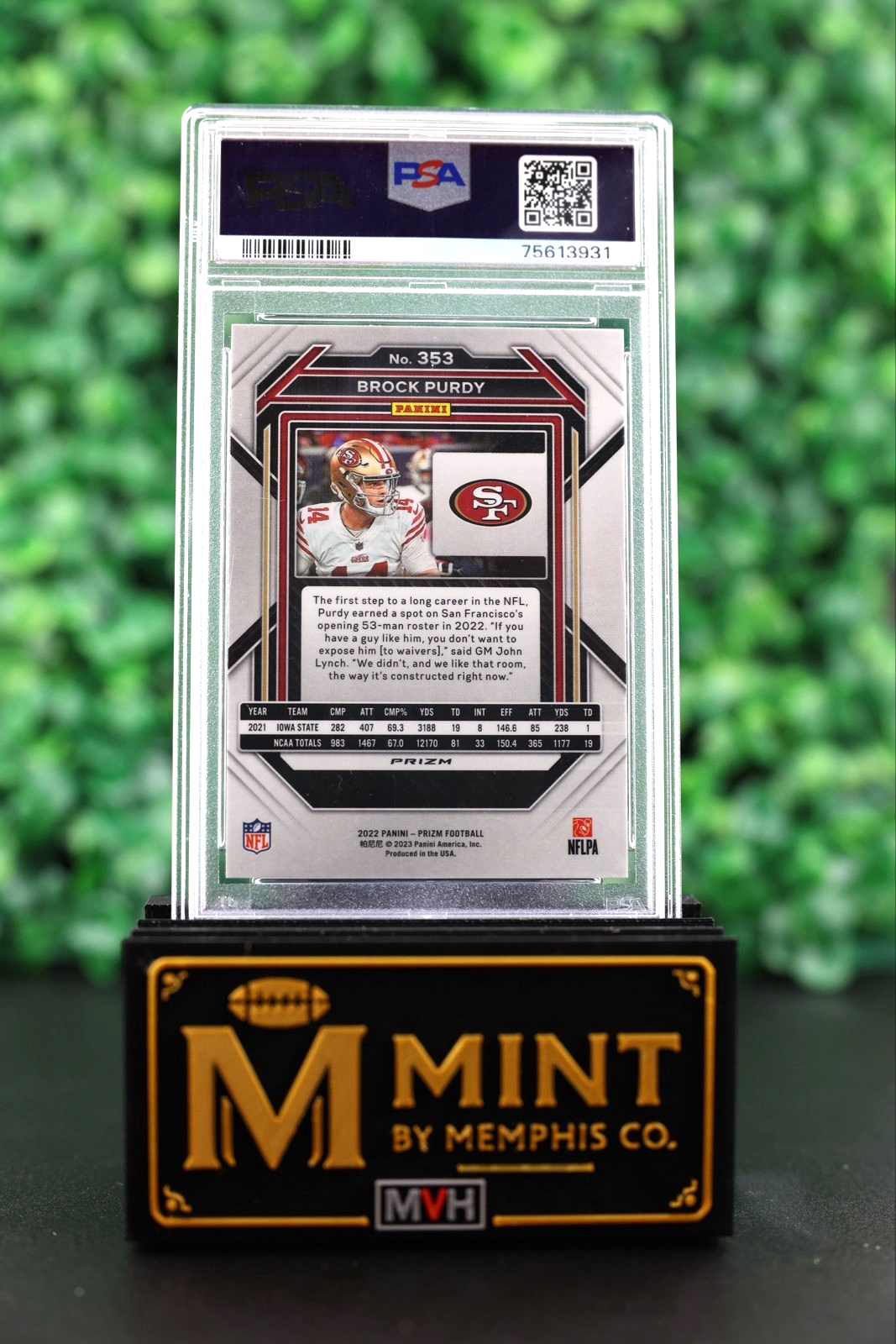 Brock Purdy 2022 Prizm Snakeskin Prizm RC SSP PSA 10 Gem Mint 49ers Case Hit