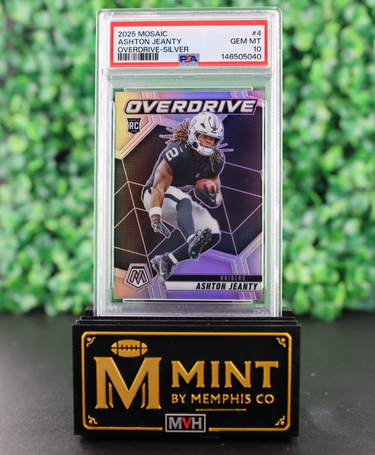 ASHTON JEANTY 2025 MOSAIC OVERDRIVE SILVER #4 PSA 10 GEM MINT POP 4 RAIDERS