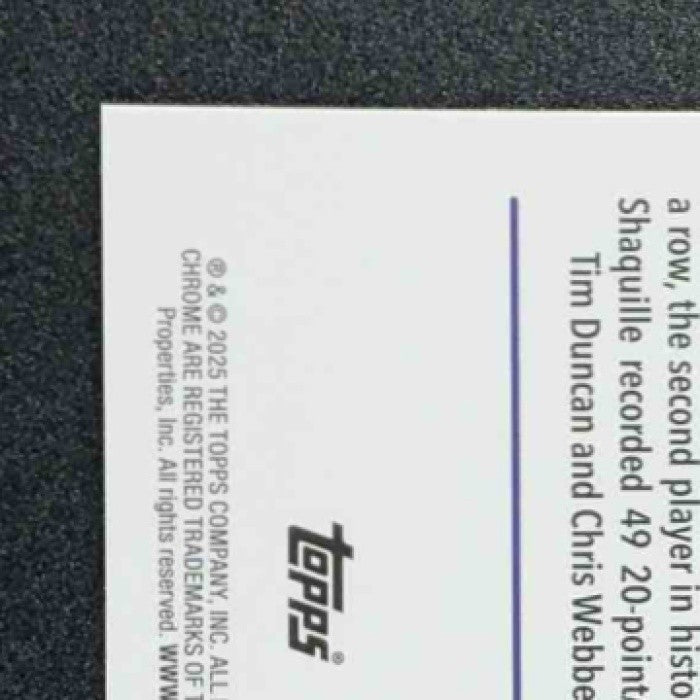 SHAQUILLE O'NEAL 2025-26 TOPPS CHROME #242 X-FRACTOR LAKERS
