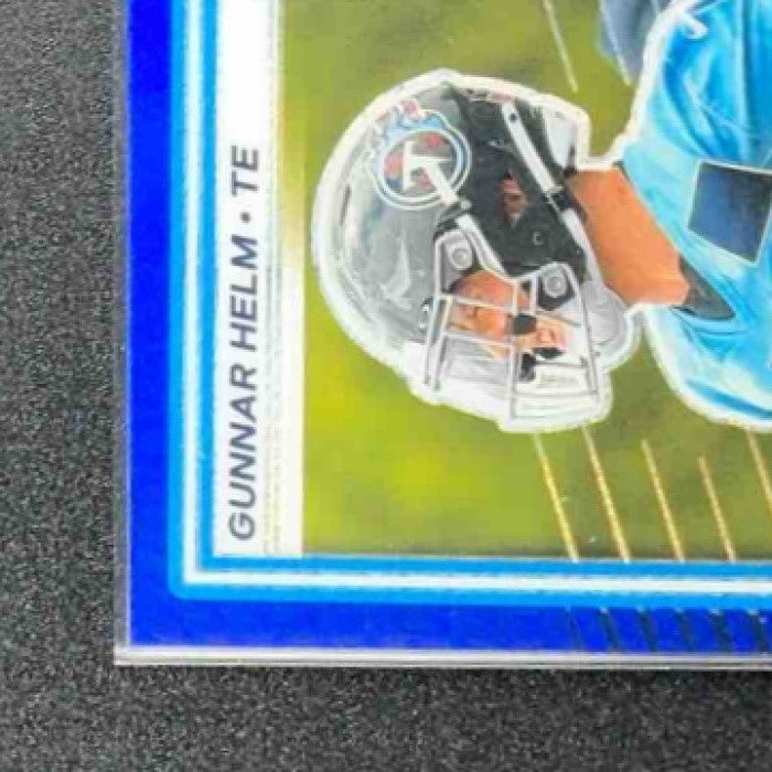 GUNNAR HELM 2025 PANINI DONRUSS OPTIC #294 RATED ROOKIE BLUE HYPER PRIZM TITANS
