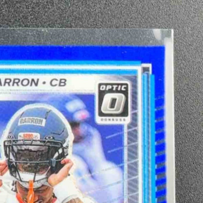 2025 Panini Donruss Optic Jahdae Barron #207 Rated Rookie Blue Hyper Prizm