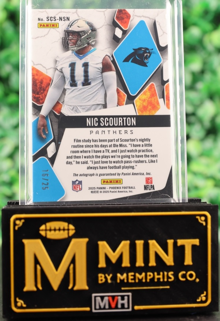 NIC SCOURTON 2025 PHOENIX SCORCHED GREEN AUTO RC FOTL SSP /25 PANTHERS