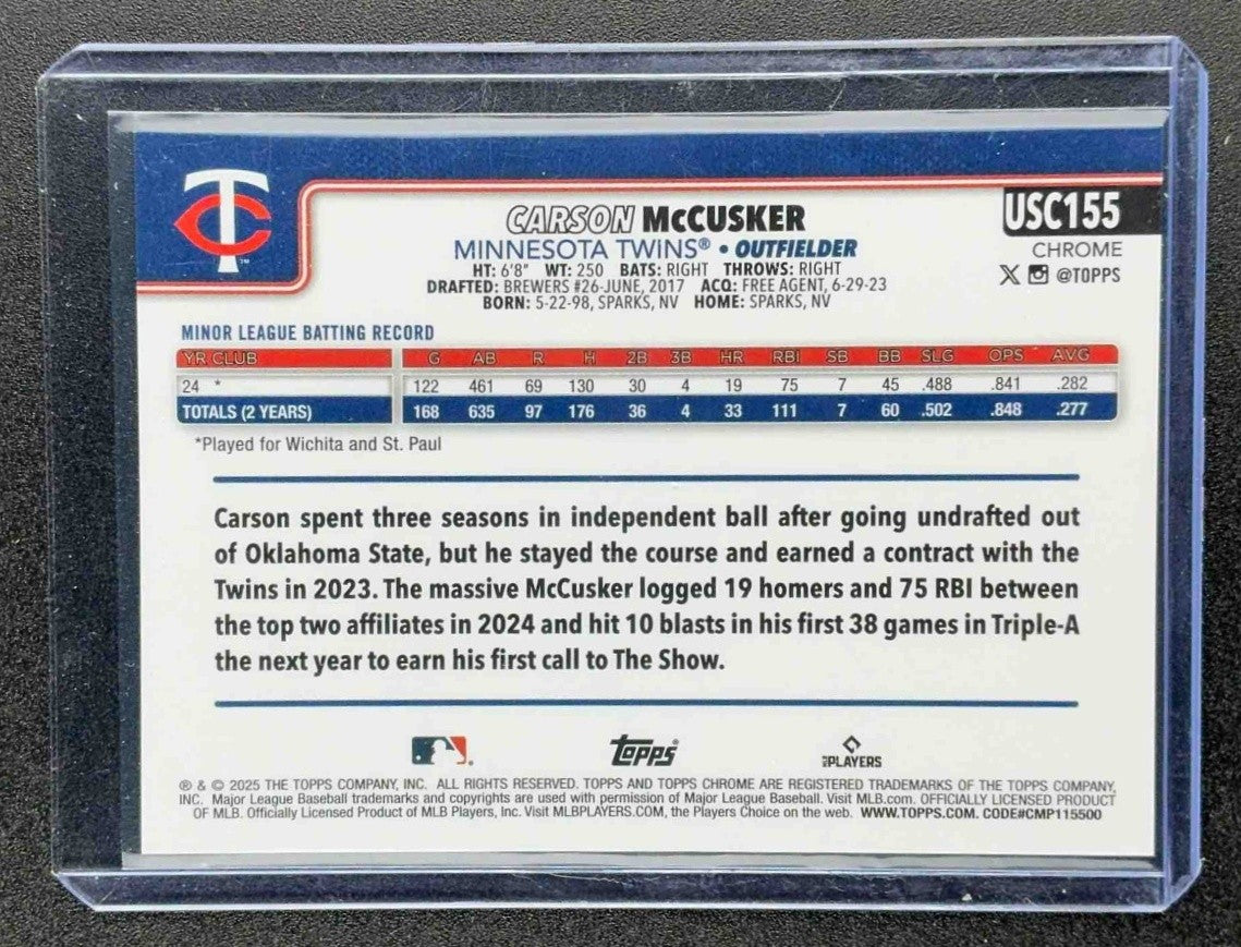 2025 Topps Chrome Update Carson McCusker #USC155 Gold Wave Refractor /50 RC