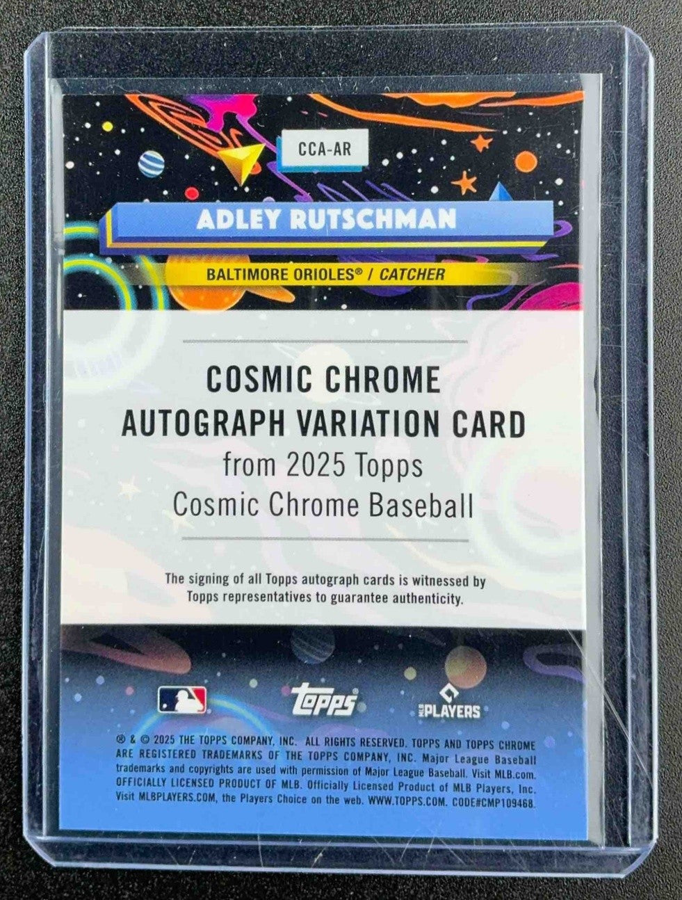 2025 Topps Cosmic Chrome Adley Rutschman Auto Gold Interstellar Refractor /50