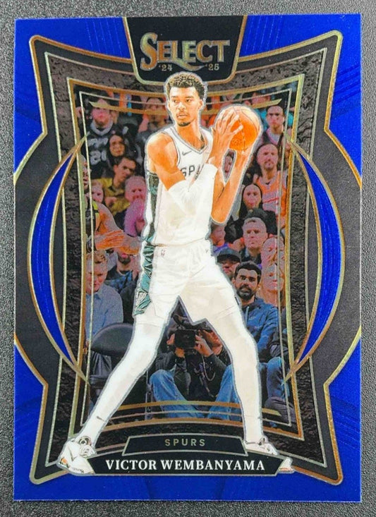 VICTOR WEMBANYAMA 2024-25 PANINI SELECT #9 CONCOURSE BLUE PRIZM SPURS