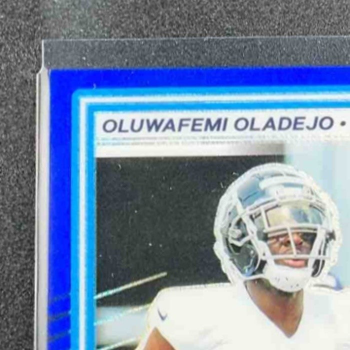 2025 Panini Donruss Optic Oluwafemi Oladejo #280 Rated Rookie Blue Hyper Prizm
