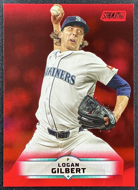 LOGAN GILBERT 2025 TOPPS STADIUM CLUB #158 RED FOIL MARINERS