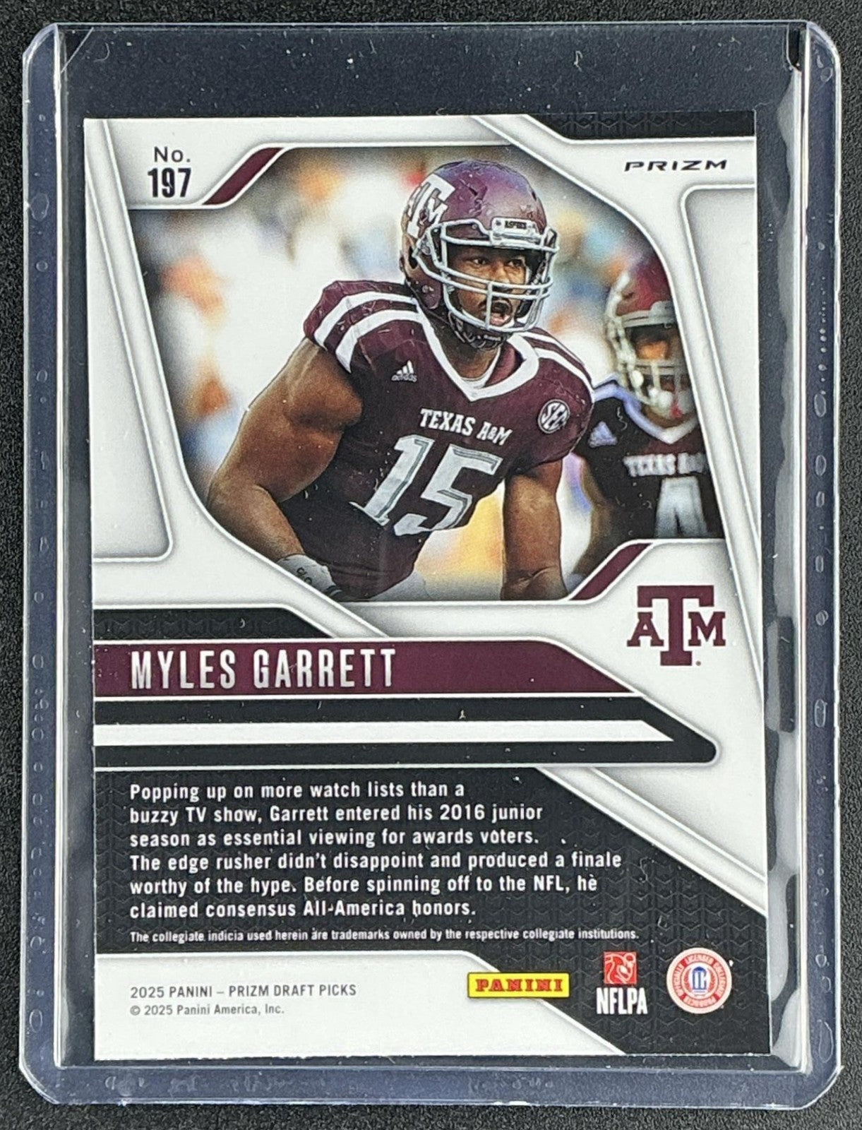 MYLES GARRETT 2025 PANINI PRIZM DRAFT PICKS #197 RUBY WAVE AGGIES