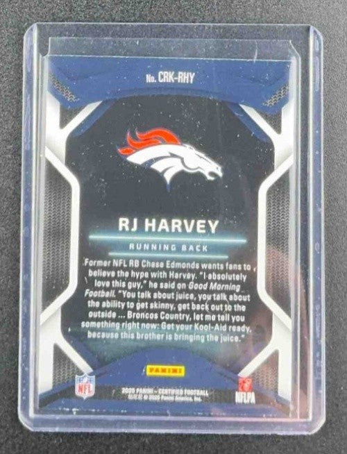 RJ HARVEY 2025 PANINI CERTIFIED #CRK-RHY ROOKIES RC BRONCOS