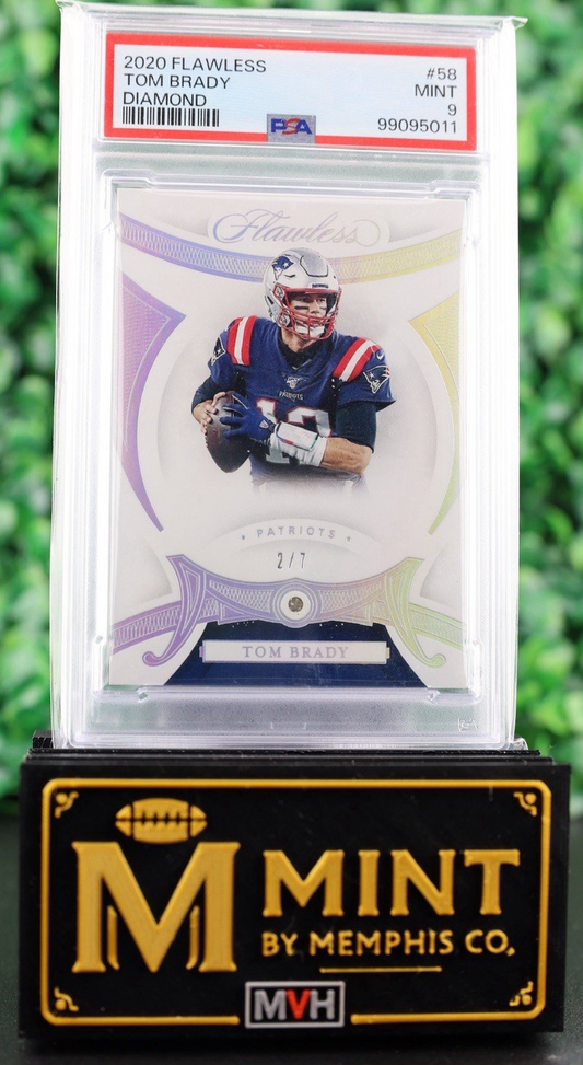 TOM BRADY 2020 PANINI FLAWLESS DIAMOND /7 #58 PSA 9 - NONE GRADED HIGHER POP 2