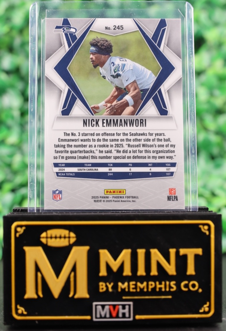 NICK EMMANWORI 2025 PANINI PHOENIX #245 SILVER RC SEAHAWKS
