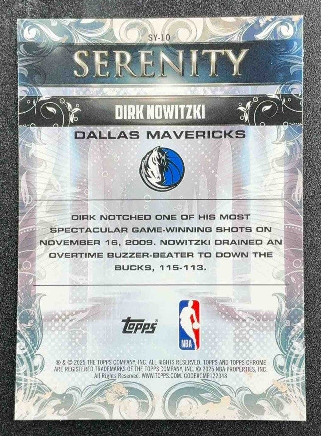 DIRK NOWITZKI 2025-26 TOPPS CHROME #SY-10 SERENITY MAVERICKS