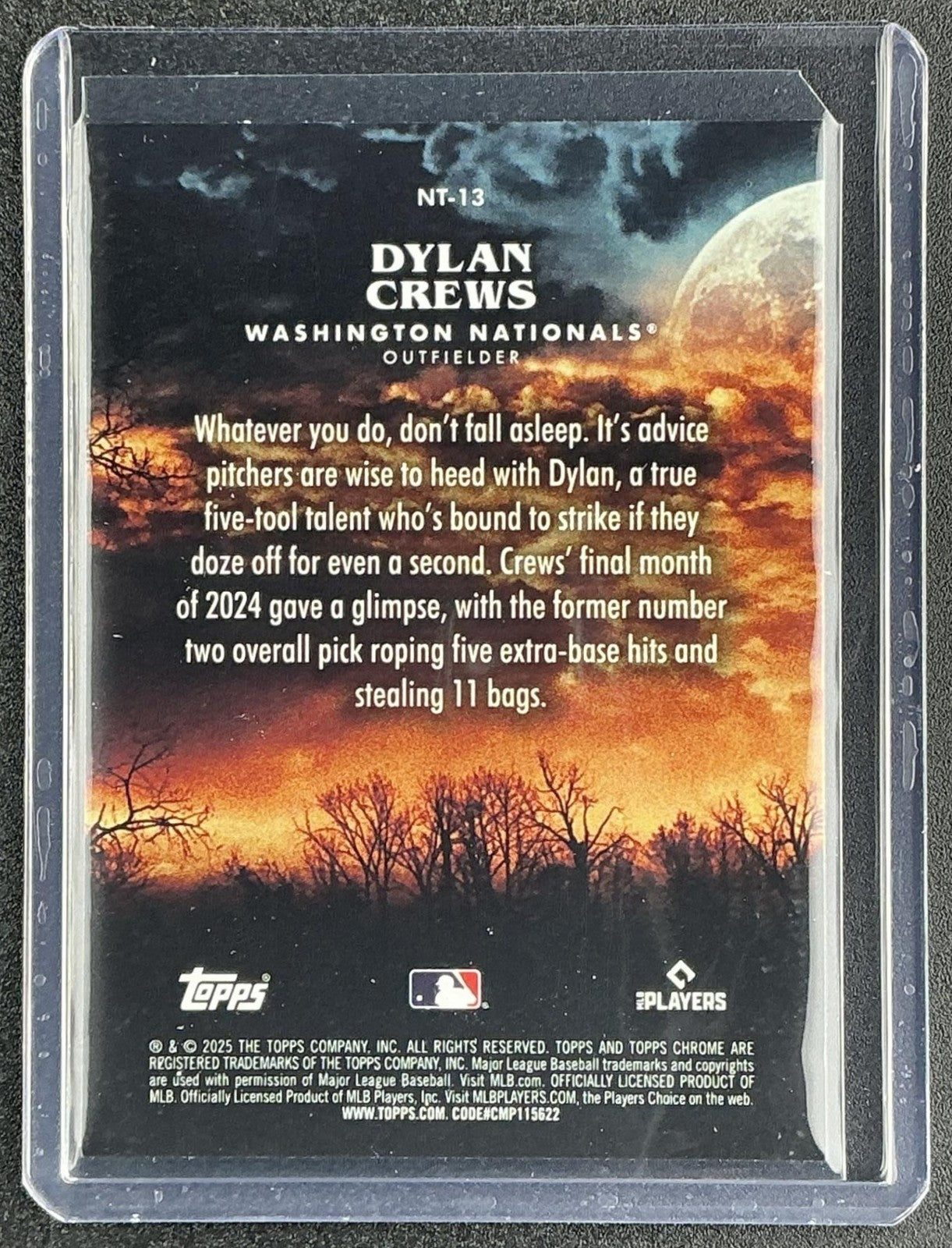 DYLAN CREWS 2025 TOPPS CHROME UPDATE #NT-13 NIGHT TERRORS RC NATIONALS