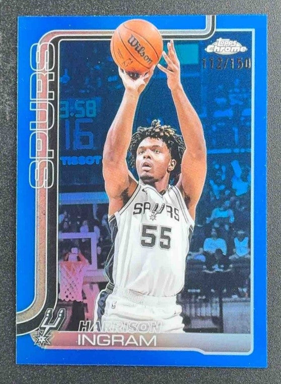 HARRISON INGRAM 2025-26 TOPPS CHROME #222 BLUE REFRACTOR 112/150 SPURS