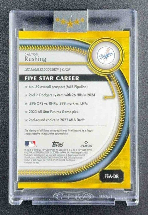 DALTON RUSHING 2025 TOPPS FIVE STAR #FSA-DR AUTO /99 RC DODGERS