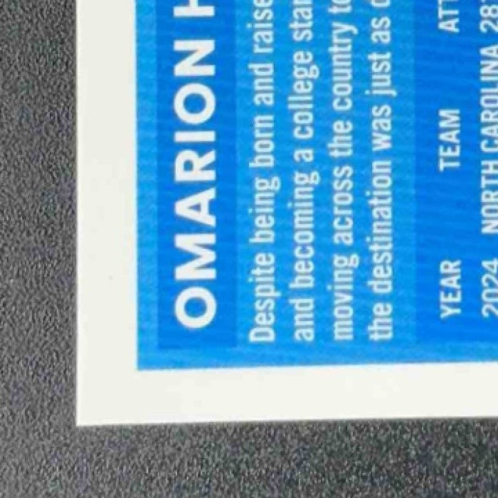 2025 Panini Donruss Optic Omarion Hampton #212 Rated Rookie Blue Hyper Prizm