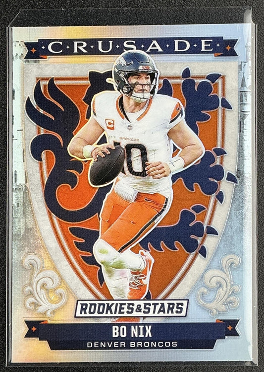 BO NIX 2025 PANINI ROOKIES & STARS #28 CRUSADE SILVER BRONCOS