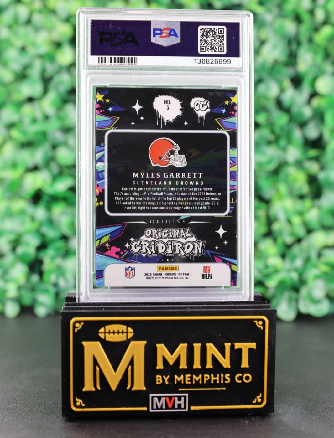 MYLES GARRETT 2025 PANINI ORIGINS ORIGINAL GRIDIRON PSA 9 POP 2 NONE HIGHER
