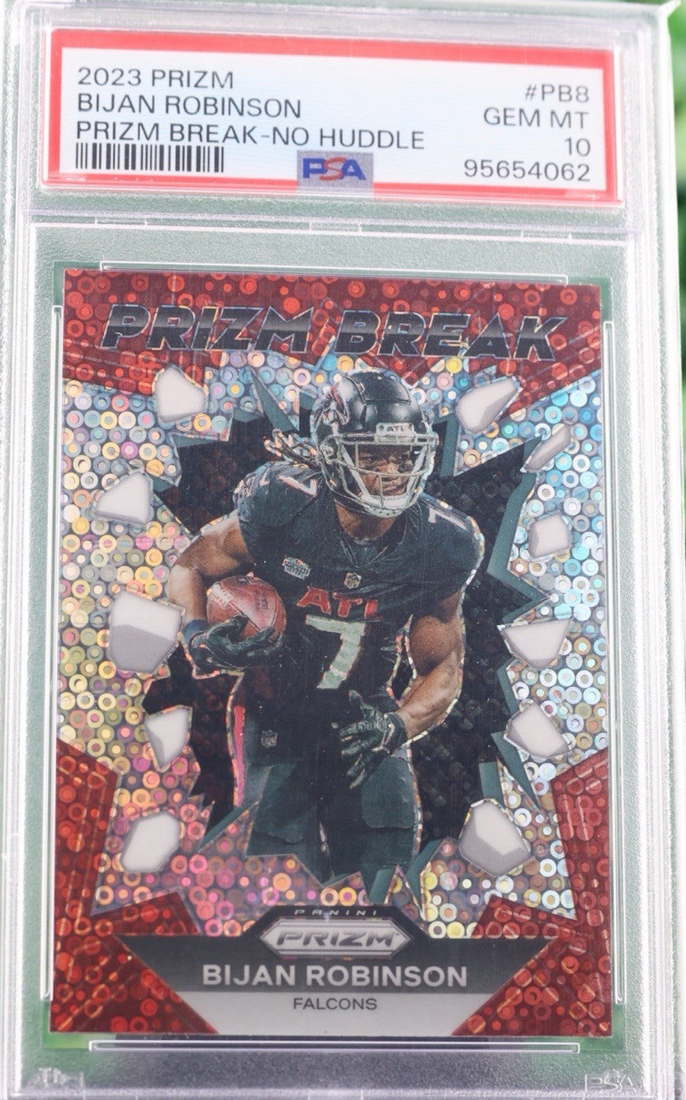 BIJAN ROBINSON 2023 PANINI PRIZM BREAK NO HUDDLE RC FALCONS PSA 10 LOW POP