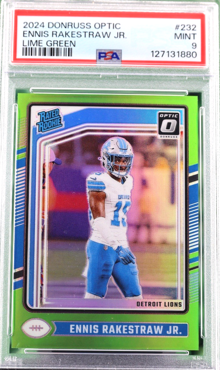 Ennis Rakestraw Jr. 2024 Donruss Optic Lime Green RC /50 PSA 10 LIONS POP 2 SP