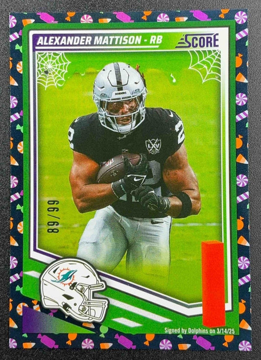 ALEXANDER MATTISON 2025 PANINI CANDY SCORE A TREAT #112 TRICK OR TREAT /99