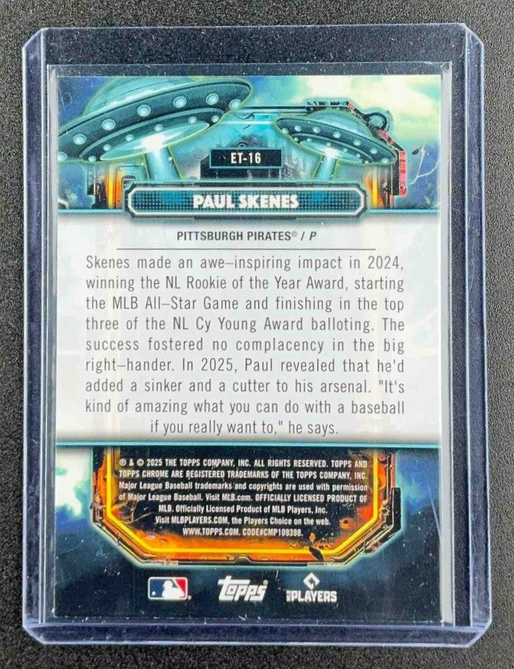 PAUL SKENES 2025 TOPPS COSMIC CHROME #ET-16 EXTRATERRESTRIAL TALENT PIRATES
