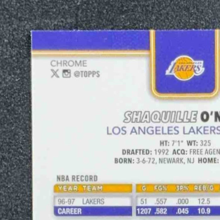 SHAQUILLE O'NEAL 2025-26 TOPPS CHROME #242 RAYWAVE REFRACTOR LAKERS