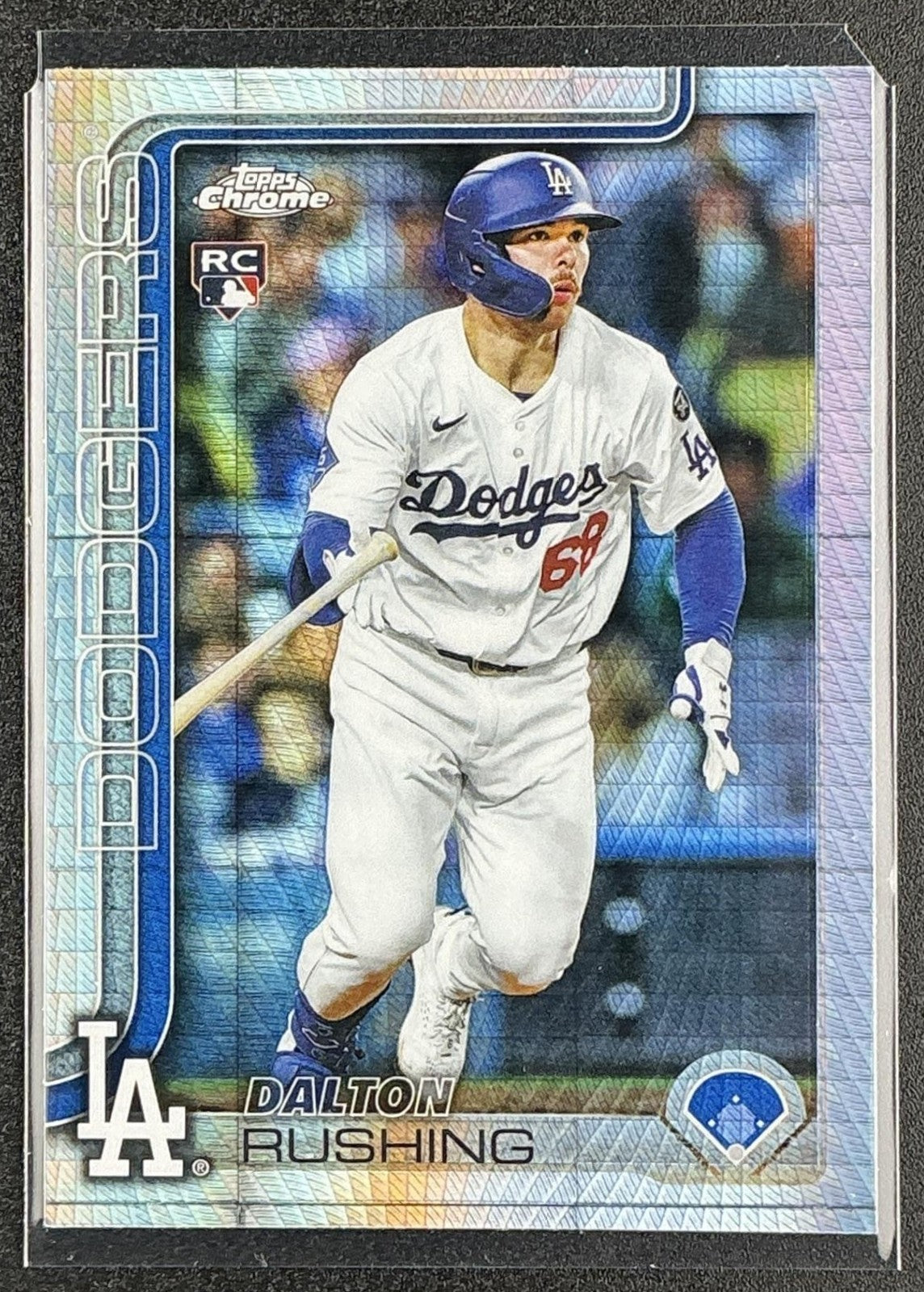 DALTON RUSHING 2025 TOPPS CHROME UPDATE #USC129 PRISM REFRACTOR RC DODGERS