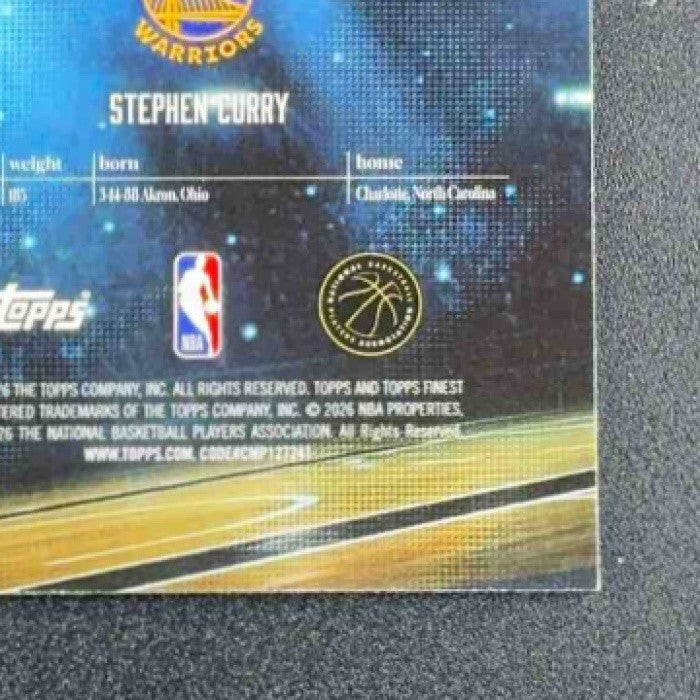 STEPHEN CURRY 2025-26 TOPPS FINEST #FI-4 FINISHERS BLUE REFRACTOR 52/99 WARRIORS