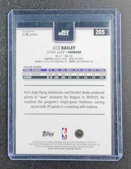 ACE BAILEY 2025-26 TOPPS #205 SANDGLITTER
