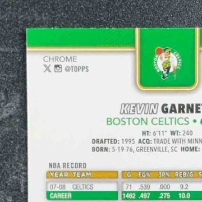 KEVIN GARNETT 2025-26 TOPPS CHROME #247 RAYWAVE YELLOW REFRACTOR 235/275 CELTICS