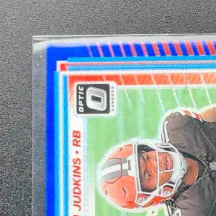 2025 Panini Donruss Optic Quinshon Judkins #252 Rated Rookie Blue Hyper Prizm