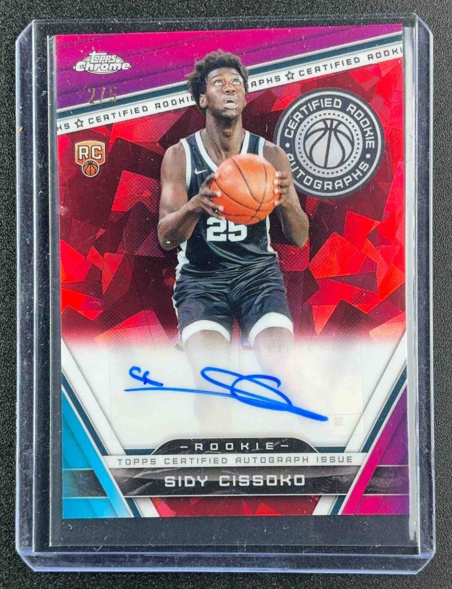 2023 TOPPS CHROME SIDY CISSOKO #CRA-SC ROOKIE AUTO RED ICE REFRACTOR /5 RC