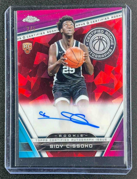 2023 TOPPS CHROME SIDY CISSOKO #CRA-SC ROOKIE AUTO RED ICE REFRACTOR /5 RC